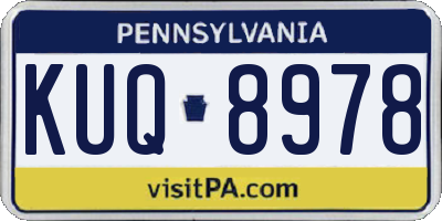 PA license plate KUQ8978