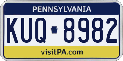 PA license plate KUQ8982