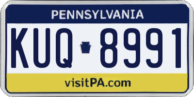 PA license plate KUQ8991