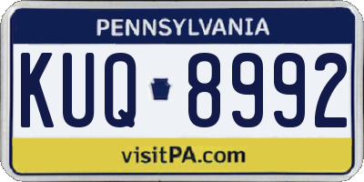 PA license plate KUQ8992