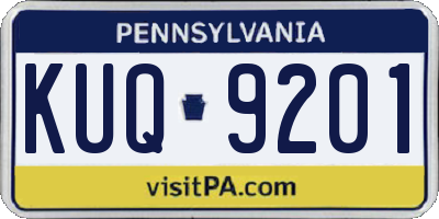 PA license plate KUQ9201