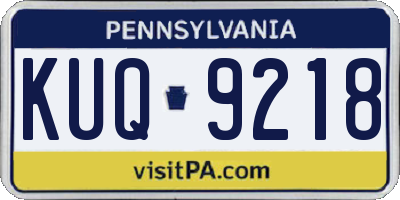 PA license plate KUQ9218