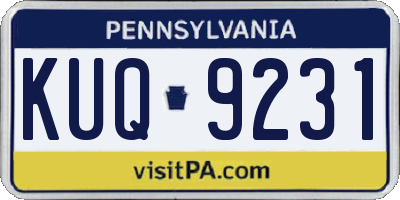 PA license plate KUQ9231