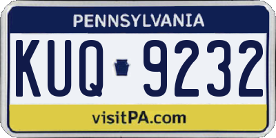 PA license plate KUQ9232