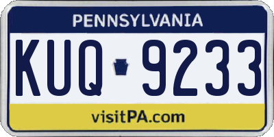 PA license plate KUQ9233