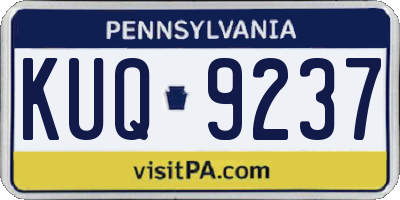 PA license plate KUQ9237