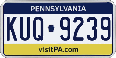 PA license plate KUQ9239