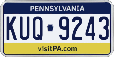 PA license plate KUQ9243