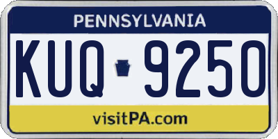 PA license plate KUQ9250