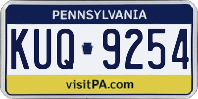 PA license plate KUQ9254