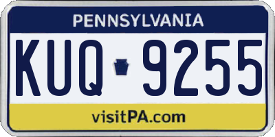 PA license plate KUQ9255