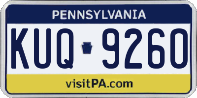 PA license plate KUQ9260