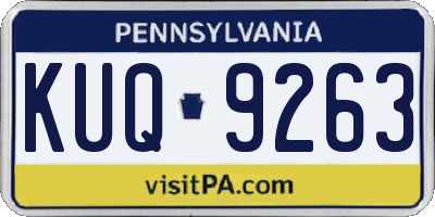 PA license plate KUQ9263