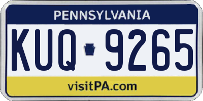 PA license plate KUQ9265