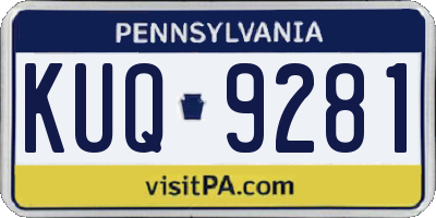 PA license plate KUQ9281