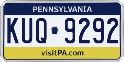 PA license plate KUQ9292