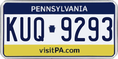 PA license plate KUQ9293