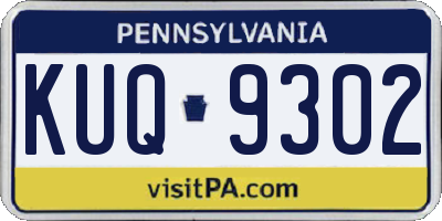 PA license plate KUQ9302