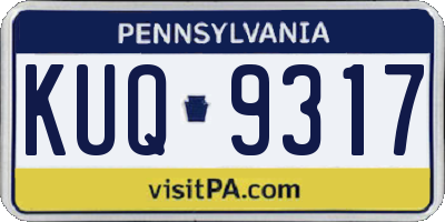 PA license plate KUQ9317