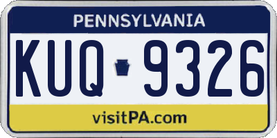 PA license plate KUQ9326