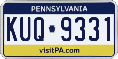 PA license plate KUQ9331