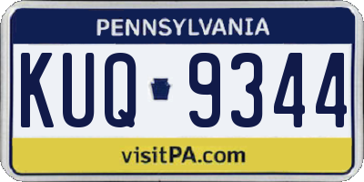 PA license plate KUQ9344