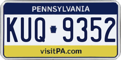 PA license plate KUQ9352