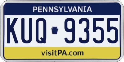 PA license plate KUQ9355