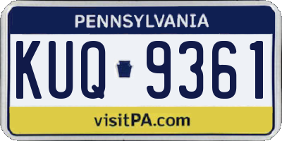 PA license plate KUQ9361