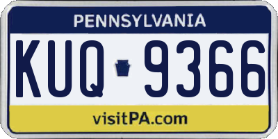 PA license plate KUQ9366