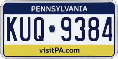 PA license plate KUQ9384