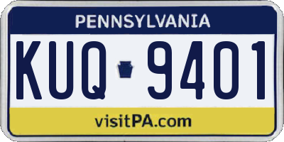 PA license plate KUQ9401