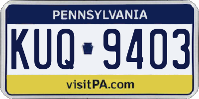 PA license plate KUQ9403