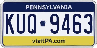 PA license plate KUQ9463