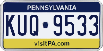 PA license plate KUQ9533