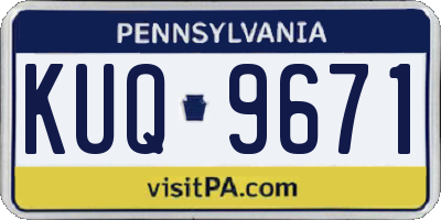 PA license plate KUQ9671