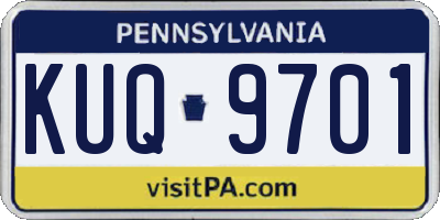 PA license plate KUQ9701
