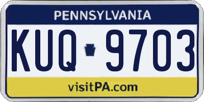 PA license plate KUQ9703