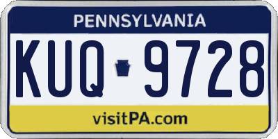 PA license plate KUQ9728