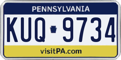 PA license plate KUQ9734