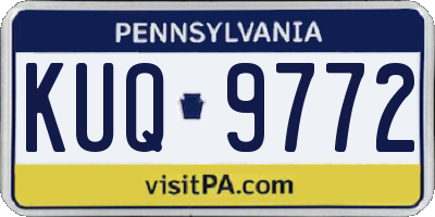 PA license plate KUQ9772
