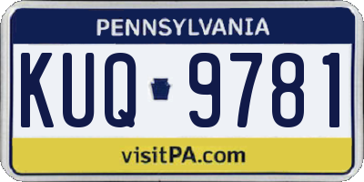 PA license plate KUQ9781