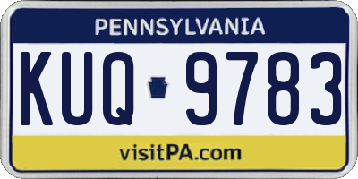 PA license plate KUQ9783