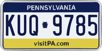 PA license plate KUQ9785