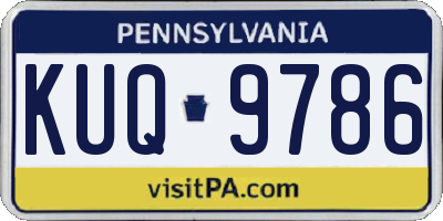 PA license plate KUQ9786