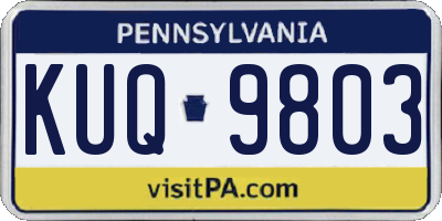 PA license plate KUQ9803