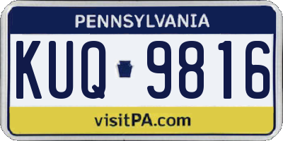 PA license plate KUQ9816