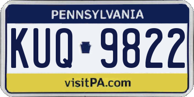 PA license plate KUQ9822