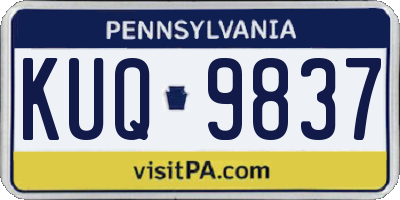 PA license plate KUQ9837