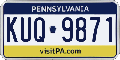PA license plate KUQ9871
